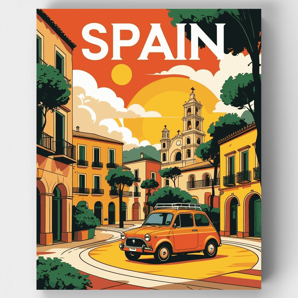 Spanish Village Square - Paint by Numbers Kit