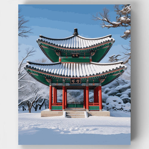 Korean Winter Pavilion - Paint by Numbers Kit