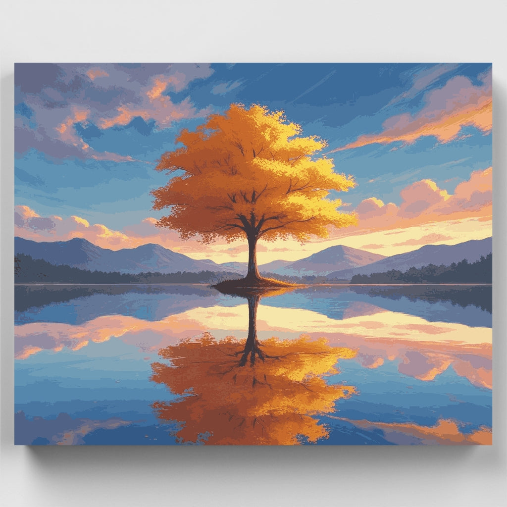 Autumn Tree Reflection - Paint by Numbers Kit