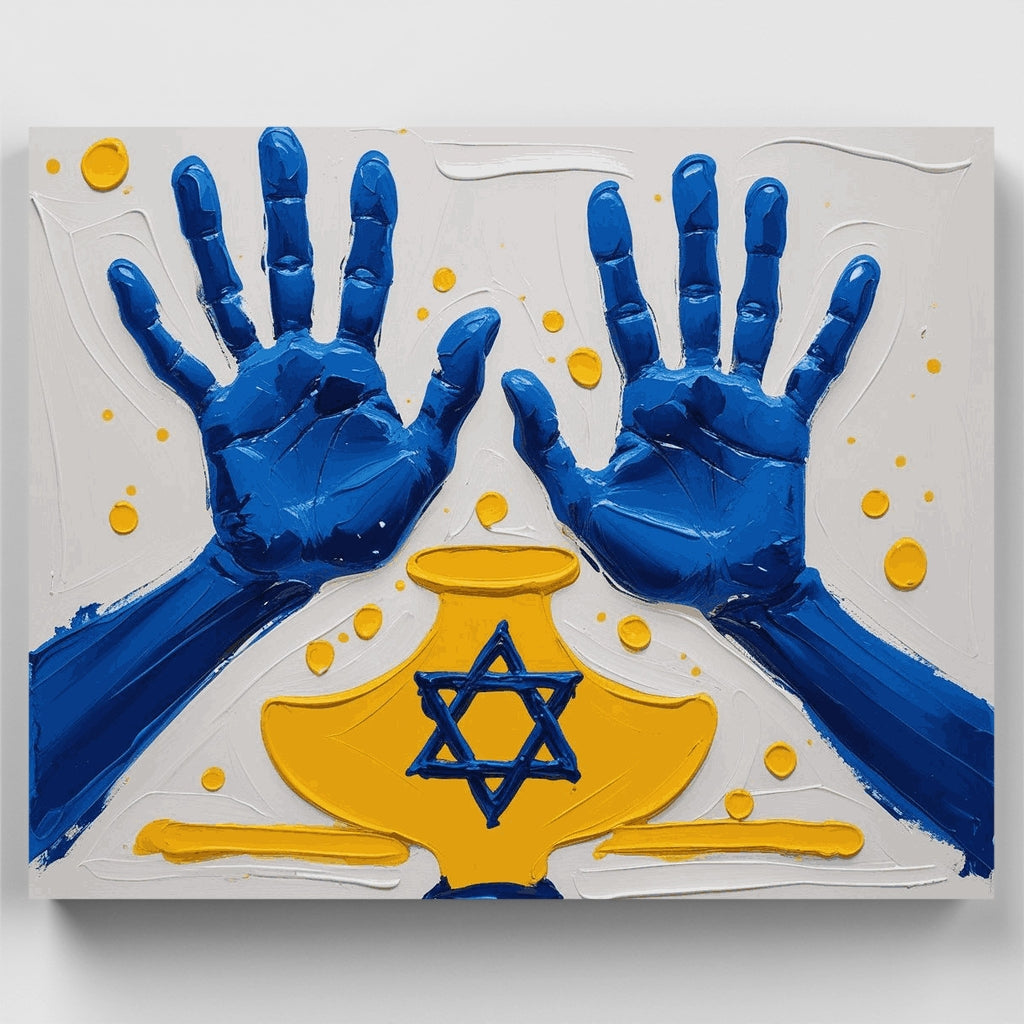 Hanukkah Hands and Menorah - Paint by Numbers Kit