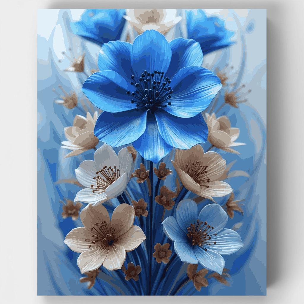 Arreglo de flores silvestres azules - Kit de pintura por números — Estándar