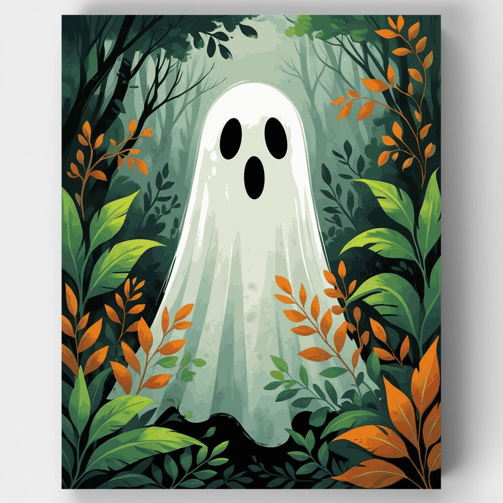Kit de pintura por números - Fantasma del bosque amigable — Estándar