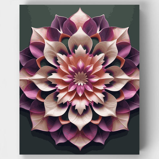 Purple Lotus Mandala - Paint by Numbers Kit