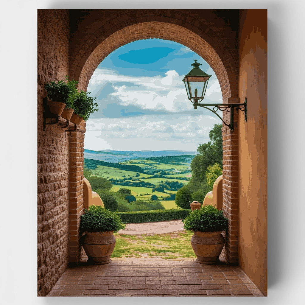 Tuscan Archway View - Paint by Numbers Kit