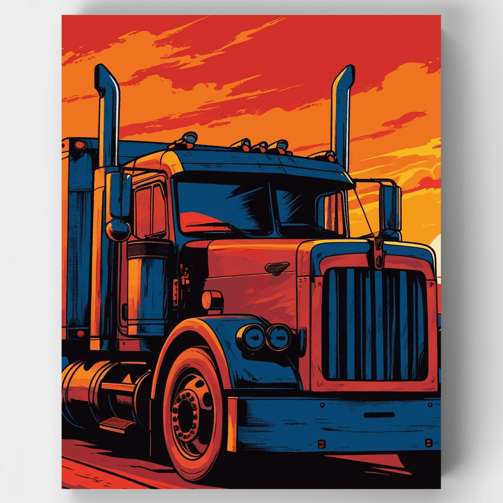 Kit de pintura por números - Camión al atardecer — Estándar