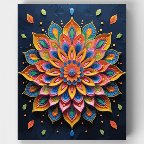 Colorful Lotus Mandala - Paint by Numbers Kit
