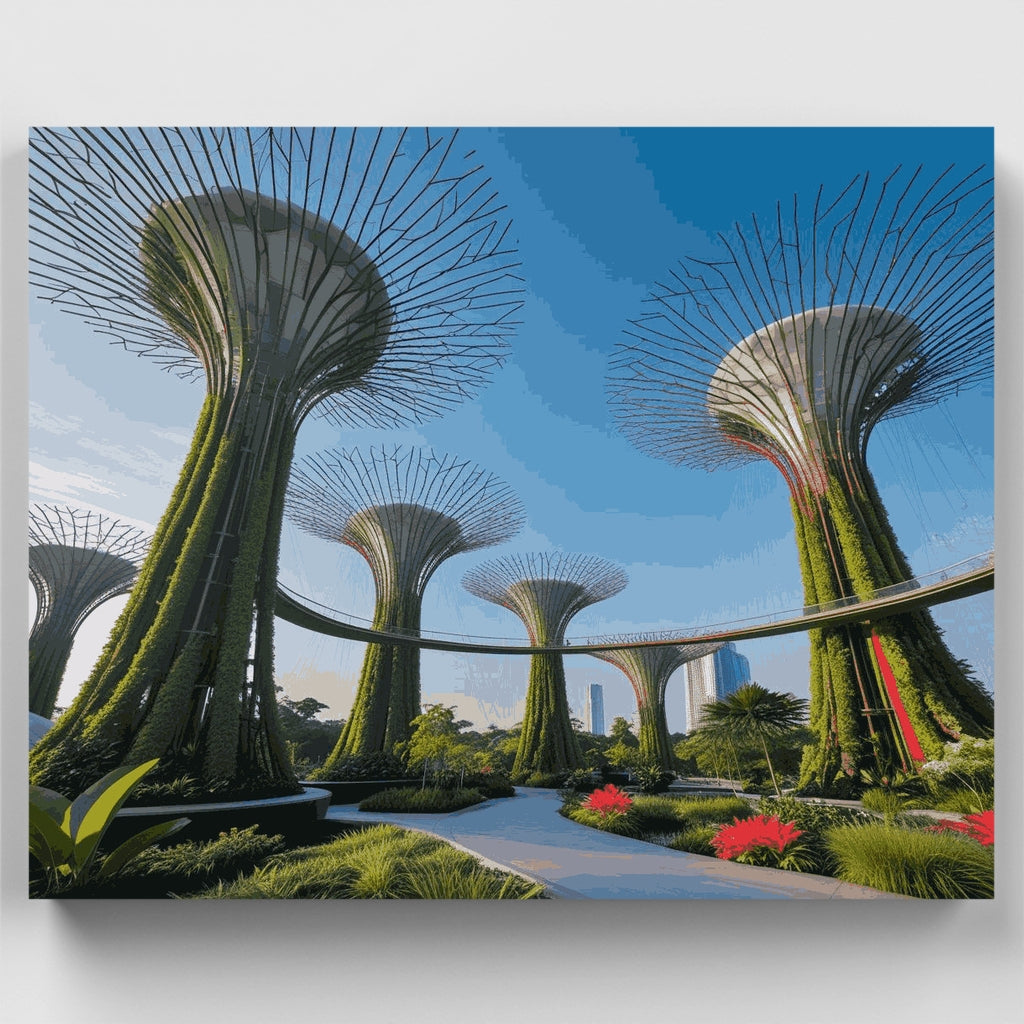 Jardines Supertree Grove - Kit de pintura por números — Estándar