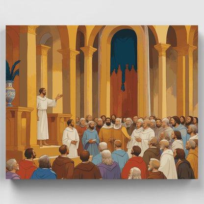 Religious Assembly in Golden Hall - Paint by Numbers Kit