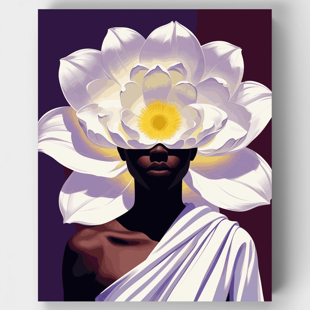 Kit de pintura por números - Retrato de flor de loto — Estándar