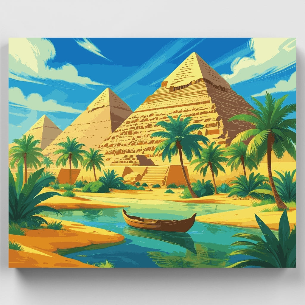 Egyptian Pyramids Oasis - Paint by Numbers Kit
