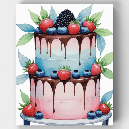 Berry Drip Cake - Paint by Numbers Kit