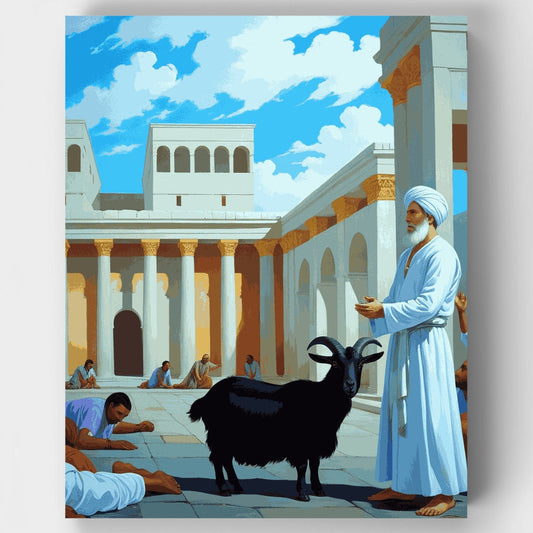 Sacred Gathering with Black Goat - Paint by Numbers Kit
