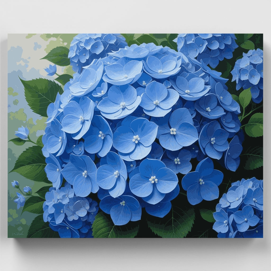 Blue Hydrangeas Cluster - Paint by Numbers Kit