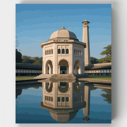 Elegant Mosque with Reflecting Pool - Paint by Numbers Kit