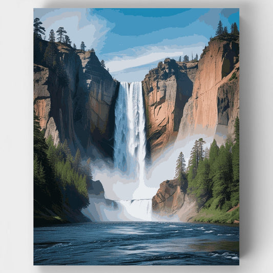 Majestic Canyon Waterfall - Paint by Numbers Kit