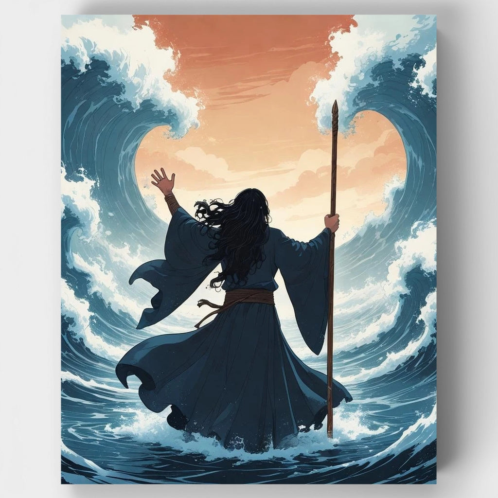 Moses Parting the Sea - Paint by Numbers Kit