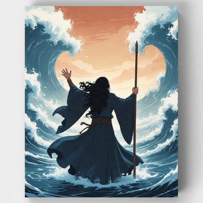 Moses Parting the Sea - Paint by Numbers Kit