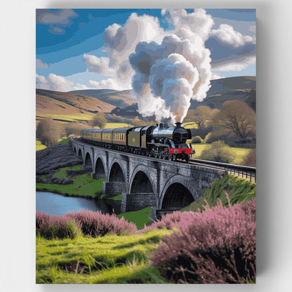 Scottish Highland Steam Train - Paint by Numbers Kit