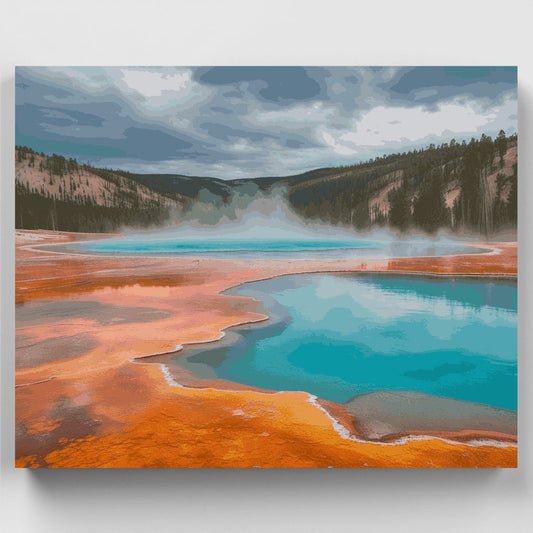 Yellowstone Grand Prismatic Hot Springs - Paint by Numbers Kit