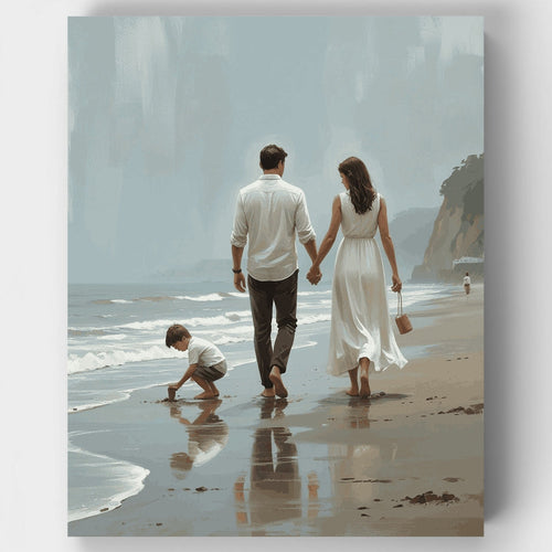 Beach Family Stroll - Paint by Numbers Kit