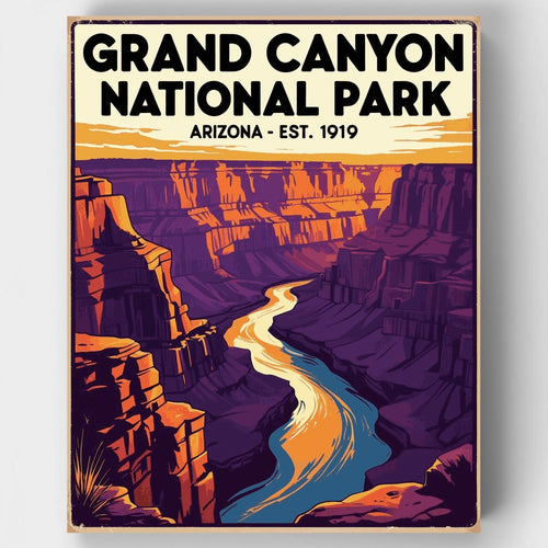 Grand Canyon Vintage Travel Poster - Paint by Numbers Kit
