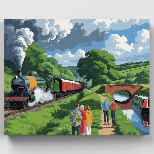 Canal Side Steam Train - Paint by Numbers Kit