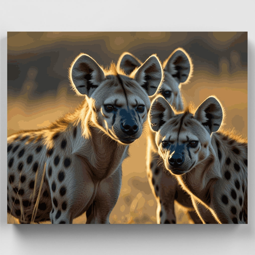 Hyenas at Golden Hour - Paint by Numbers Kit