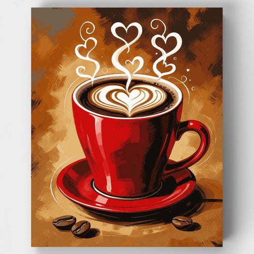 Love Coffee Art - Paint by Numbers Kit