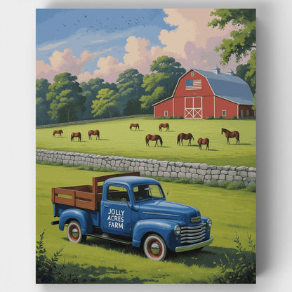American Farm with Horses - Paint by Numbers Kit