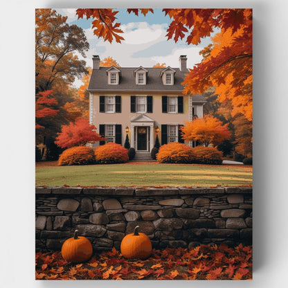 Autumn Colonial House - Paint by Numbers Kit