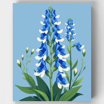 Blue Lupine Spikes Botanical - Paint by Numbers Kit