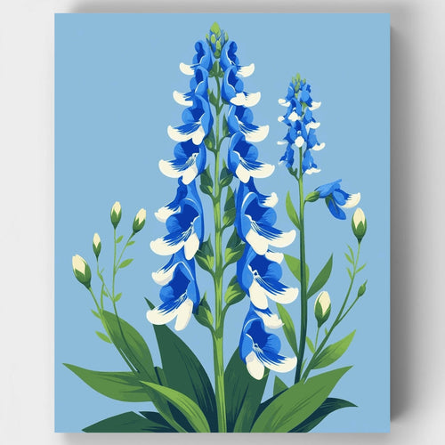 Blue Lupine Spikes Botanical - Paint by Numbers Kit