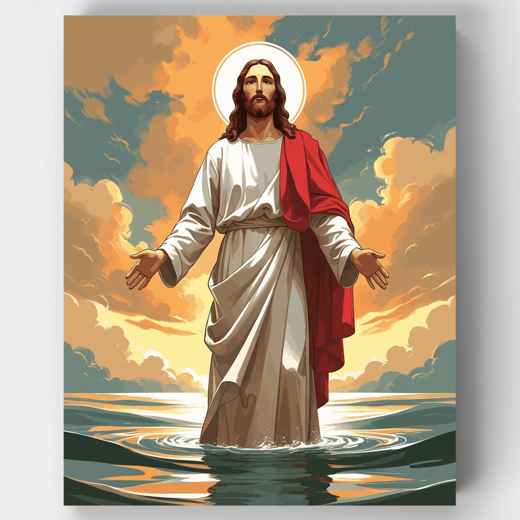 Jesus Christ in Water - Paint by Numbers Kit