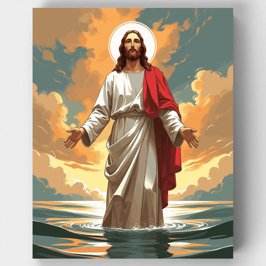 Jesus Christ in Water - Paint by Numbers Kit
