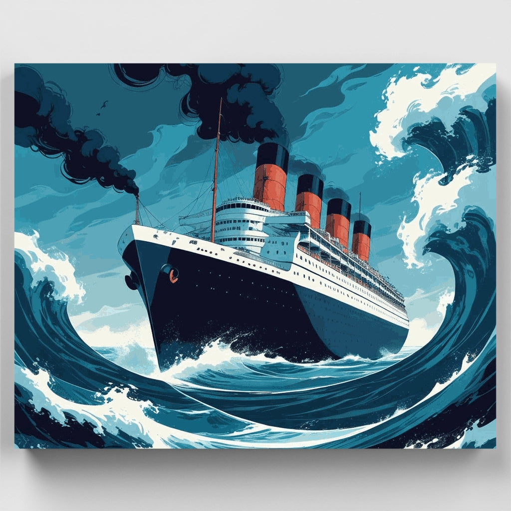 Transatlántico en mares tormentosos - Kit de pintura por números — Estándar