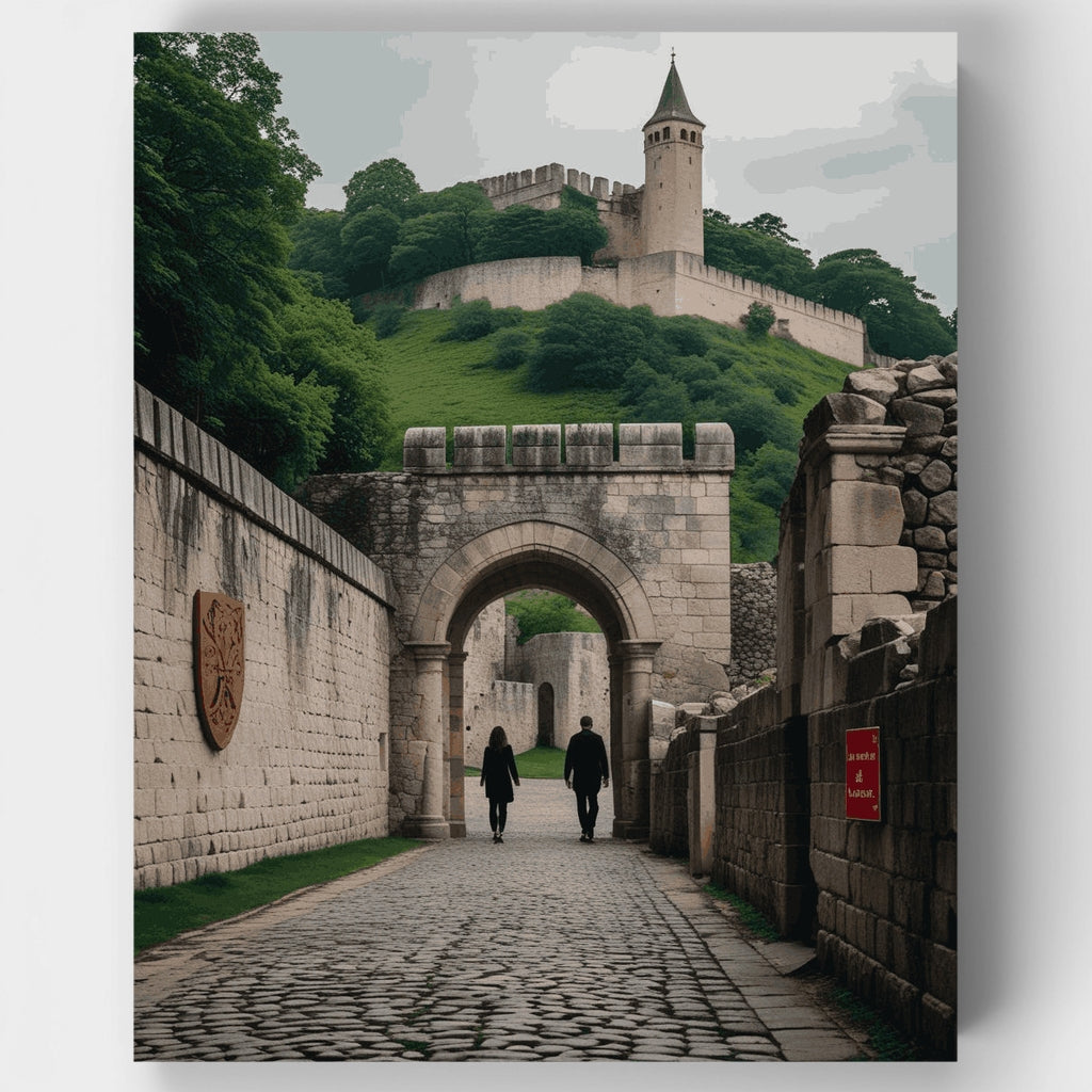 Kit de pintura por números - Fortaleza de castillo medieval — Estándar
