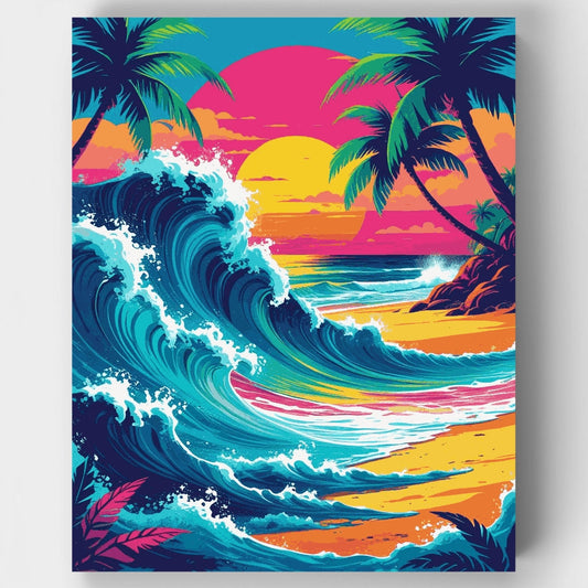 Tropical Paradise Wave - Paint by Numbers Kit