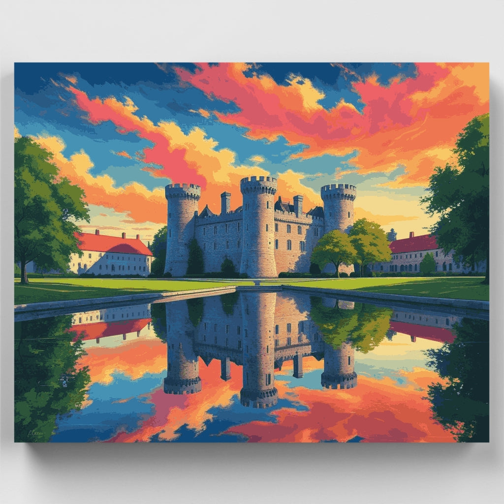 Reflejo en el castillo medieval - Kit de pintura por números — Estándar