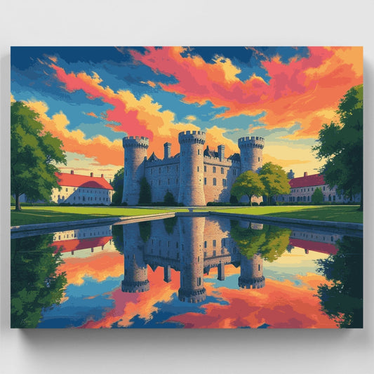 Medieval Castle Reflection - Paint by Numbers Kit