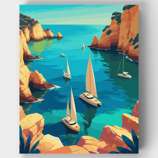 Coastal Sailing Paradise - Paint by Numbers Kit