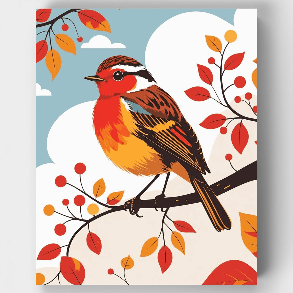 Pájaro de otoño - Kit de pintura por números — Estándar