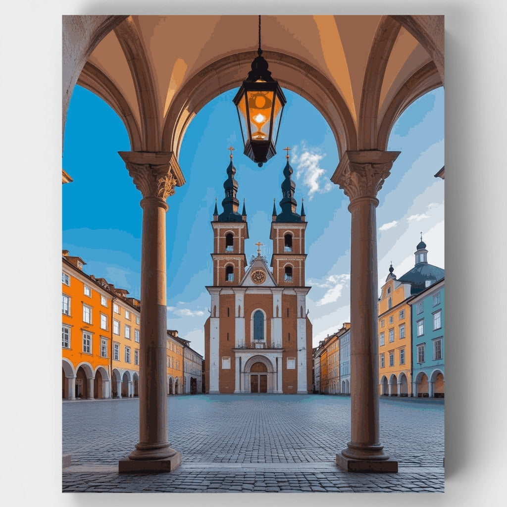 Plaza de la catedral europea - Kit de pintura por números — Estándar