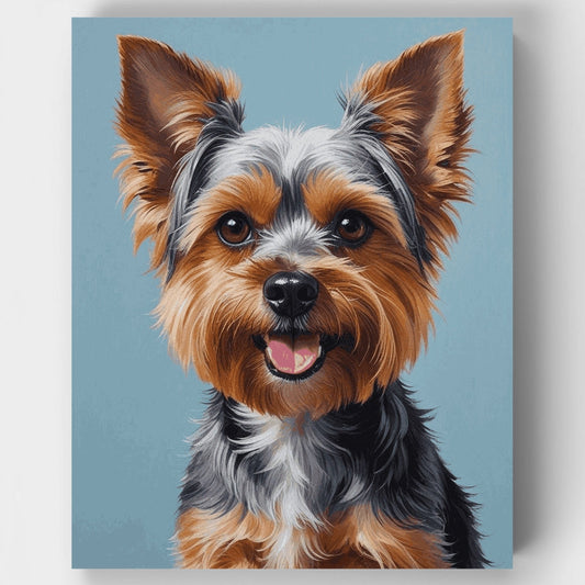 Adorable Yorkshire Terrier with Happy Expression - Paint by Numbers Kit