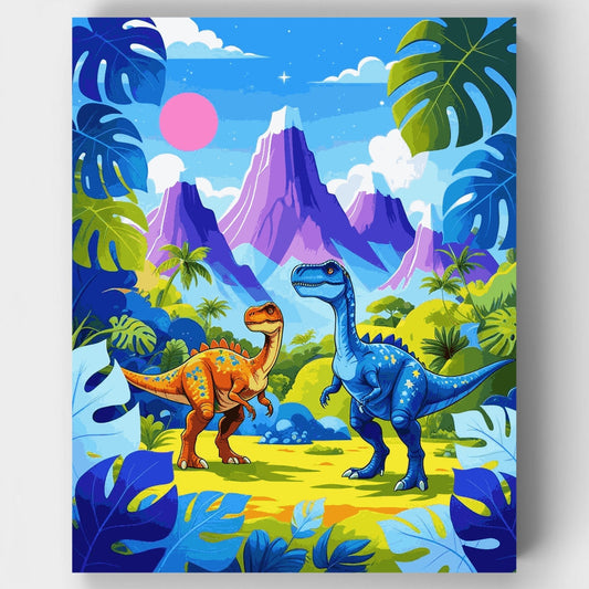 Dinosaur Adventure Paradise - Paint by Numbers Kit