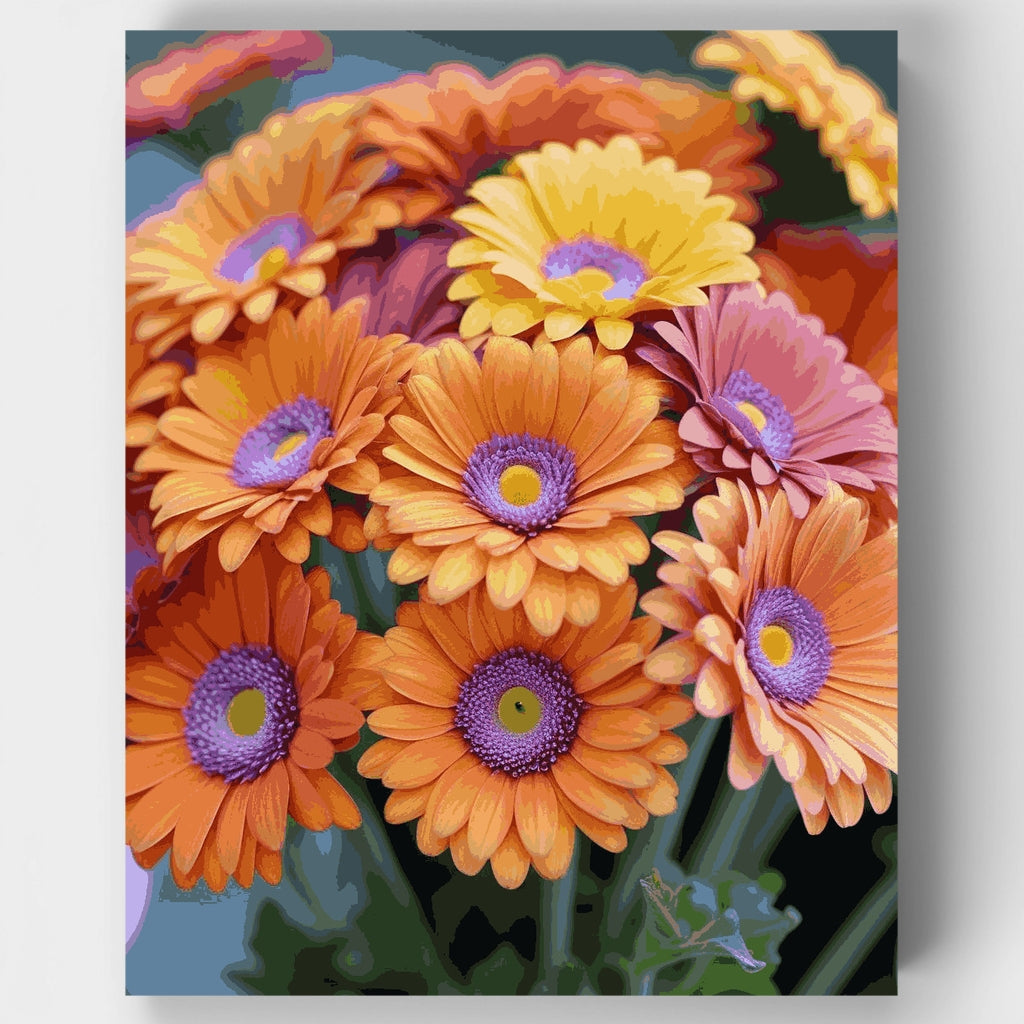 Ramo de gerberas naranjas - Kit de pintura por números — Estándar