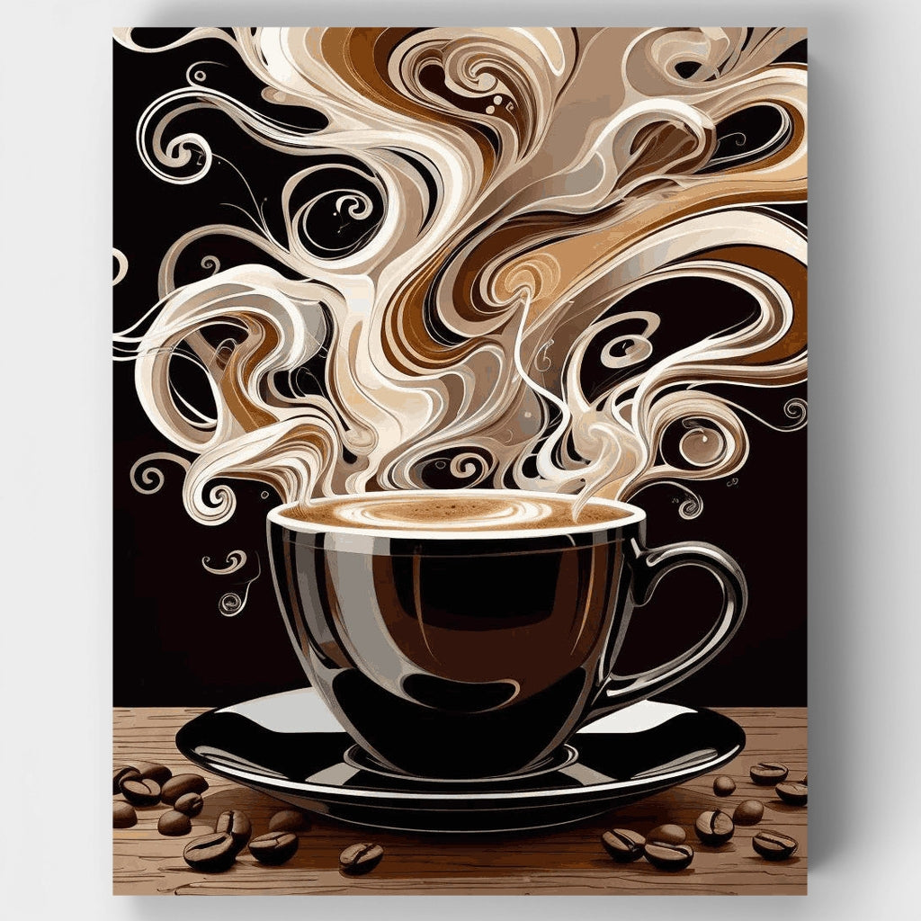 Remolinos de café aromático - Kit de pintura por números — Estándar