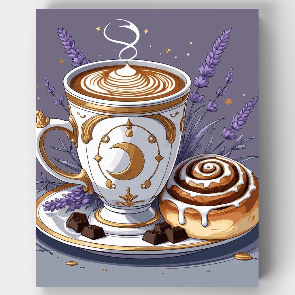Kit de pintura por números - Café y pastelería mágica — Estándar