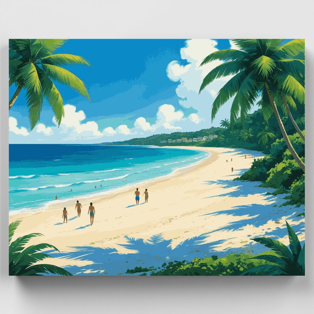 Paraíso de playa tropical - Kit de pintura por números — Estándar