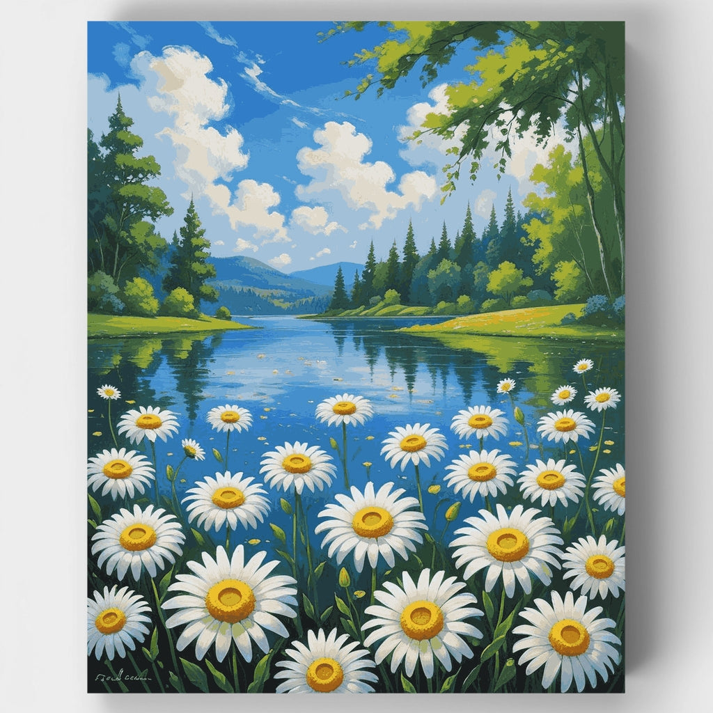 Paisaje del lago Daisy - Kit de pintura por números — Estándar