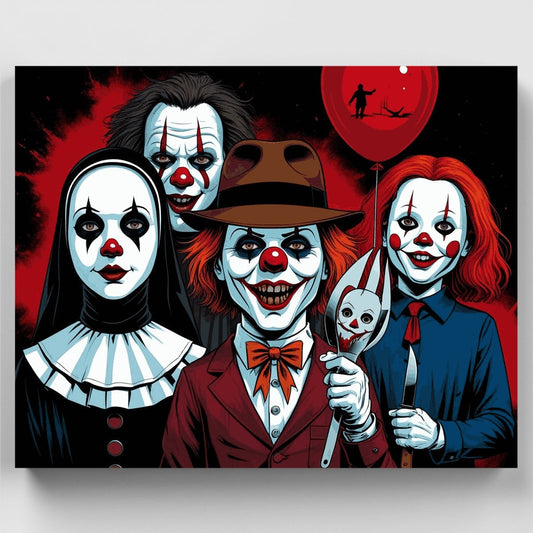 Horror Clown Characters - Paint by Numbers Kit